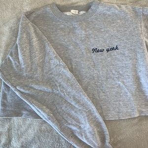 grey cropped crew neck